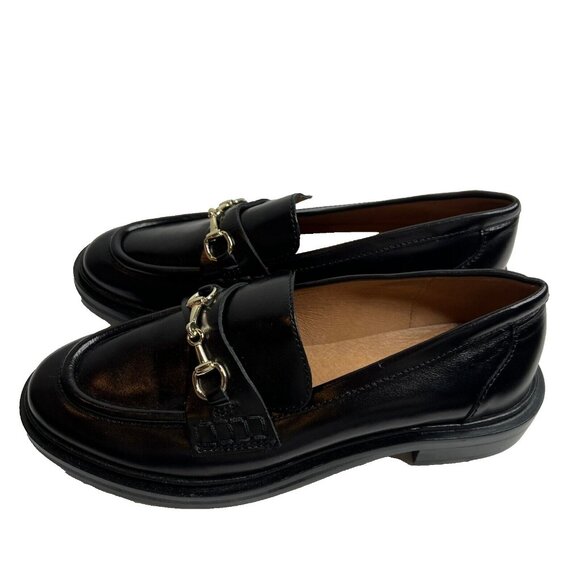 Madewell $158 The Vernon Bit Hardware Loafer Black Leather Size 9 NN868 - Picture 3 of 11